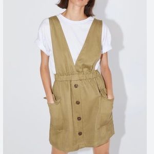 Zara Army Green Pinafore Dress